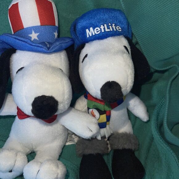 MetLife 6" Plush Winter Olympic SNOOPY  And Uncle Sam - Picture 1 of 10